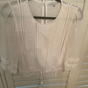 Rebecca Minkoff White Lace Accent Blouse